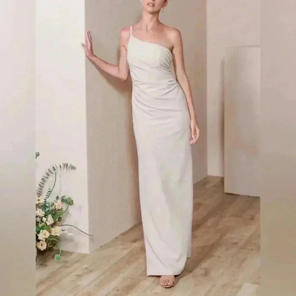 Revelry One Shoulder Dress in Cream